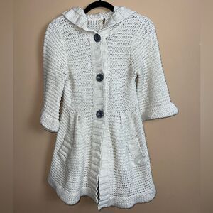 Free People Cream Knit Cardigan Sweater